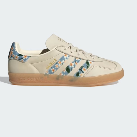 Adidas cream floral Gazelle indoor sneakers made with Liberty London fabric NWT - Picture 9 of 9